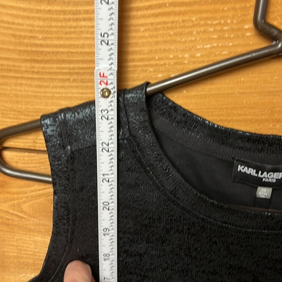 Karl Lagerfeld Paris womens tank blouse XS black event evening cotton casual NWT - Picture 3 of 14